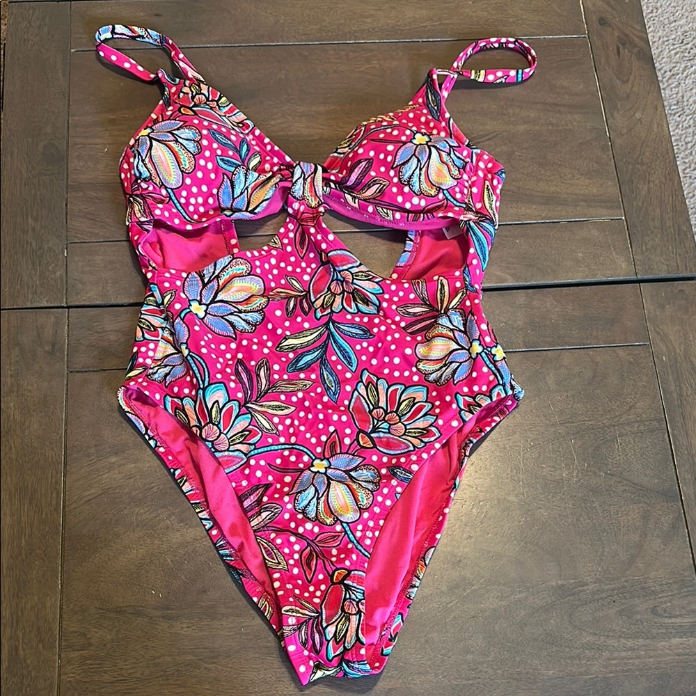 Tabitha Pink One Piece Swimsuit with Ruffle Straps